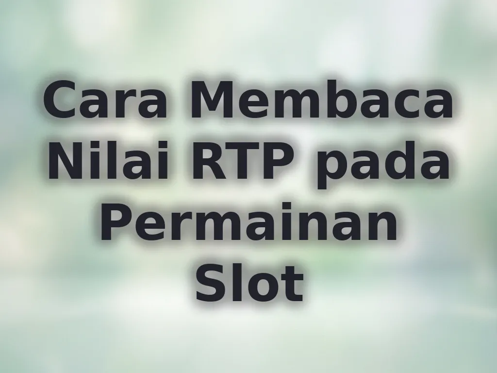 Cara Membaca Nilai RTP pada Permainan Slot